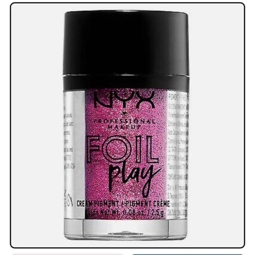 NYX Foil Play Cream Pigment Eyeshadow Booming 02 Eyes NEW Glitter Shimmer Pink R